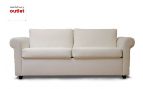 <b>Klasyk</b> Sofa rozkładana - skóra biała