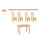 <b>KOMPLET sosnowy Sitone</b> stół i 4 krzesła